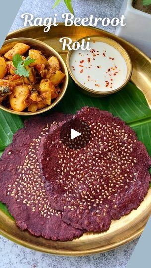 Beetroot Puree Recipe, Ragi Roti, Ragi Recipes, Ragi Flour, Small Portions, Pureed Food Recipes, Dough Balls, The Flame, Sesame Seeds