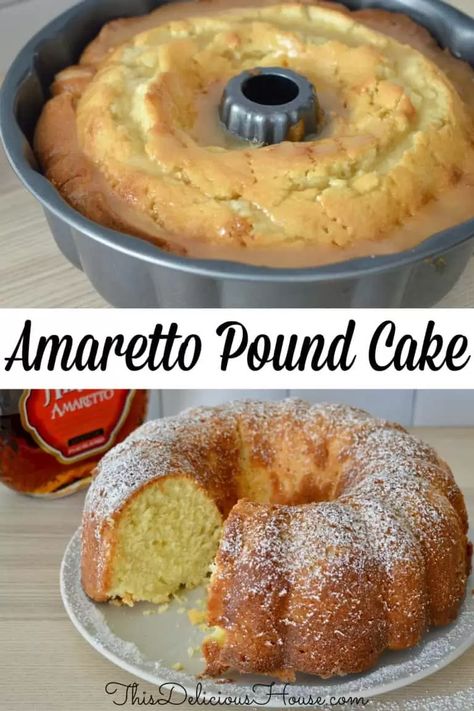 Chocolate Amaretto Cake, Italian Bundt Cake, Almond Amaretto Pound Cake, Amaretto Deserts, Italian Pound Cake, Pound Cake Flavors, Amaretto Desserts, Italian Cake Recipes, Amaretto Pound Cake Recipe