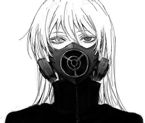 Anime Gas Mask, Gas Mask Drawing, Gas Mask Art, Gas Mask Girl, Pop Art Images, C Anime, Mask Drawing, Female Mask, Anime Military