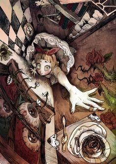 Alice In Wonderland Aesthetic, Alice Madness Returns, Alice Madness, Arte Inspo, Lewis Carroll, Creepy Art, Adventures In Wonderland, Pics Art, Horror Art