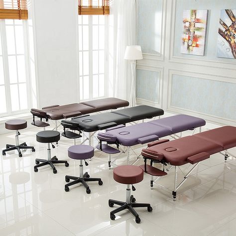 Parlour Design, Portable Bed, Portable Spa, Massage Bed, Massage Tables, Massage Table, Bed Dimensions, Folding Beds, Bed Table