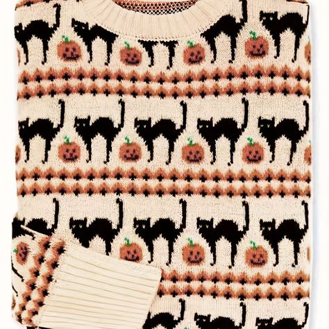 Kiel, Sweater With Cats On It, Cute Halloween Sweaters, Dream Clothes Fall, Halloween Sweaters, Halloween Fits, Pumpkin Sweater, Piskel Art, Kiel James Patrick