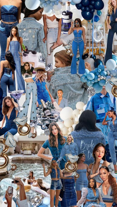 Blue Jean Bachelorette 💙✨ #bluejeanbaby #bacheloretteparty #bachelorette #bachparty #denimanddiamonds #denimbachelorette #bachinspo #bachelorettetheme Denim Bachelorette Party, Denim Themed Party Outfit, Denim Themed Party, Denim And Diamonds Party Outfit, Nashville Bachelorette Party Outfit, Bachelorette Outfit Themes, Denim Party Outfit, Diamonds And Denim Party, Bachelorette Inspo