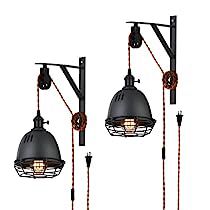 Pulley Pendant Light, Mountain House Decor, Pulley Light, Industrial Wheels, Wall Pendant, Plug In Wall Lamp, Sconces Living Room, Plug In Pendant Light, Industrial Light Fixtures