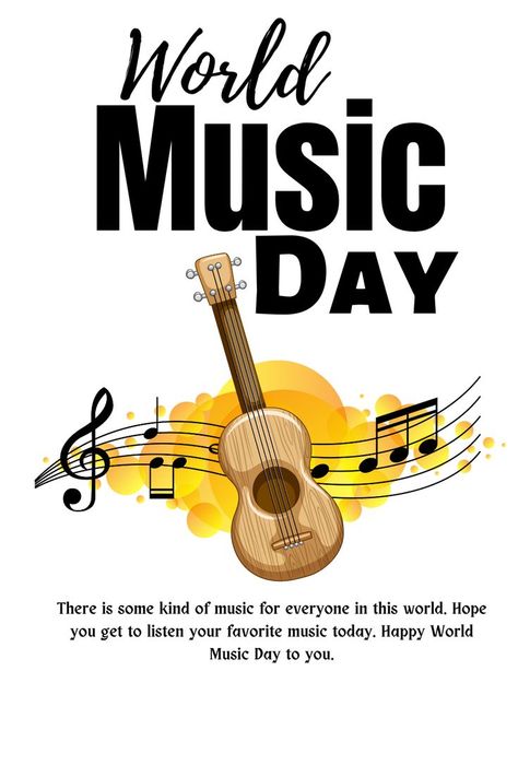 Happy World Music Day! Happy Music Day, Happy World Music Day, Hd Wallpaper Pattern, World Music Day, Music Day, Online Piano Lessons, Happy Music, Happy Birthday Cake Images, Social Media Poster