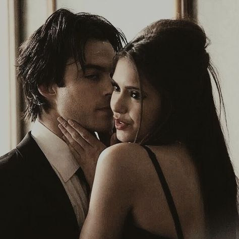 damon salvatore katherine pierce tvd the vampire diaries edit aesthetic vintage romance ian somerhalder nina dobrev Ian E Nina, Elena Damon, Ian And Nina, Ian Joseph Somerhalder, Vampire Diaries Poster, The Vampire Diaries 3, Vampire Diaries Movie, Vampire Diaries Guys, Vampire Diaries Damon