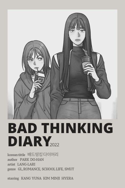 Bad Thinking Diary Look Book, Bad Thinking Diary Poster, Gl Manwha Recommendations, Gl Webtoon Recommendations, Gl Recommendations Manga, Yuri Recommendations Manhwa, Gl Mangas Recommendation, Gl Manhwa Recommendations, Bad Diary Thinking