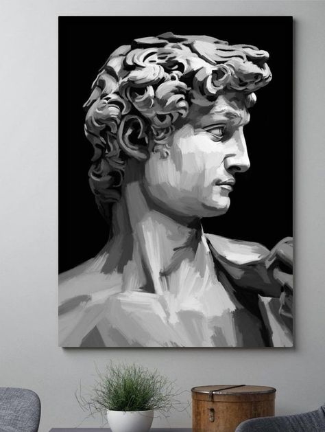 Statue Painting Acrylic, Statue Painting, David Painting, Istoria Artei, Soyut Sanat Tabloları, Beginner Painting, Diy Canvas Art Painting, Art Inspiration Painting, Painting Art Projects