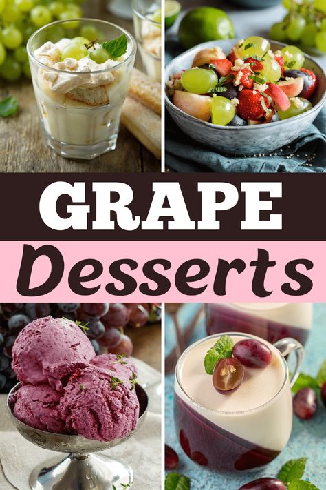 Grape Jello Recipes, Grape Dessert Recipes, Jello Pudding Desserts, Homemade Grape Jelly, Delicious Lemon Desserts, Grape Dessert, Plum Dessert, Grape Pie, Avocado Recipes Easy