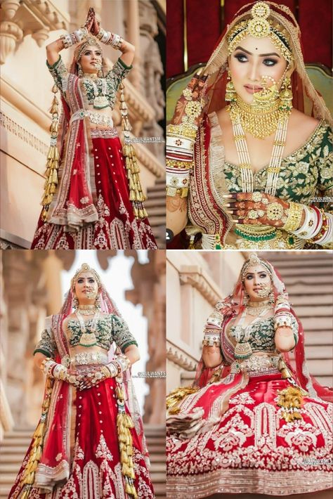 Royal Rajasthani Bridal Look, Rajeshthani Lehenga Choli, Rajhastani Bride, Rajwadi Bridal Look, Gujrati Wedding Brides, Rajasthani Bride Jewellery, Rajput Bride Royal, Rajasthani Bride Traditional, Royal Rajasthani Bride