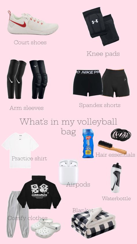 #Volleyball #tournament #essentials Volleyball Gear List, Volleyball Essentials List, Volleyball Essentials, Volleyball Tournament, Volleyball Bag, Volleyball Stuff, Volleyball Gear, Volleyball Tournaments, Volleyball Tips