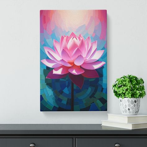 Make a statement. Set the mood. Bring your walls to life with contemporary art that expresses your personality and complements your home decor. World Menagerie Size: 60cm H x 40cm W x 3cm D Painting Ideas For Home Walls, Floral Canvas Painting, Book Painting, Lotus Flower Art, Hard Edge Painting, Flower Background, Flower Background Wallpaper, Aesthetic Painting, Boho Art