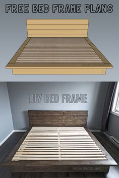 Bed Design Antique, Queen Bed Frame Plans, Diy Wooden Bed Frame, Build Your Own Bed Frame, Diy Queen Bed Frame, Decent Bed Design, Diy Queen Bed, Wooden Bed Frame Diy, Diy Bed Frame Plans