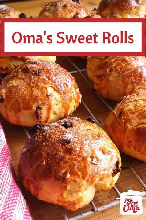 Yummy sweet raisin rolls, so perfect for a holiday breakfast or brunch. Check out the recipe at http://www.quick-german-recipes.com/sweet-roll-recipe.html  👍🏽it! Make it! Enjoy it! Share it with us & tag #justlikeoma  ~ Oma Gerhild ❤️ Recipe With Raisins, Raisin Rolls, White Cheese Dip Recipe, Bienenstich Recipe, Schnitzel Recipes, Raisin Recipes, Candied Lemon Peel, Star Bread, German Bread