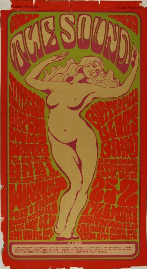 1966 Wes Wilson Wes Wilson, 1960s Posters, Concert Poster Art, Hippie Posters, Jefferson Airplane, Vintage Concert Posters, Music Concert Posters, Vintage Music Posters, Rock Posters