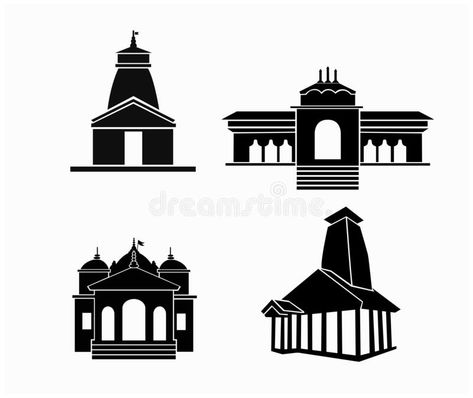 Illustration about The Char Dham four abodes temples vector icon. Kedarnath, Gangotri, Yamunoitri and badrinath tepmple in black vector. Illustration of landmark, hinduism, dharma - 234483913 Badrinath Temple Sketch, Kedarnath Illustration, Indian Architecture Illustration, Temple Doodle, Temple Vector Illustration, Temple Vector, Temple Illustration, Temple Drawing, Kids Holidays