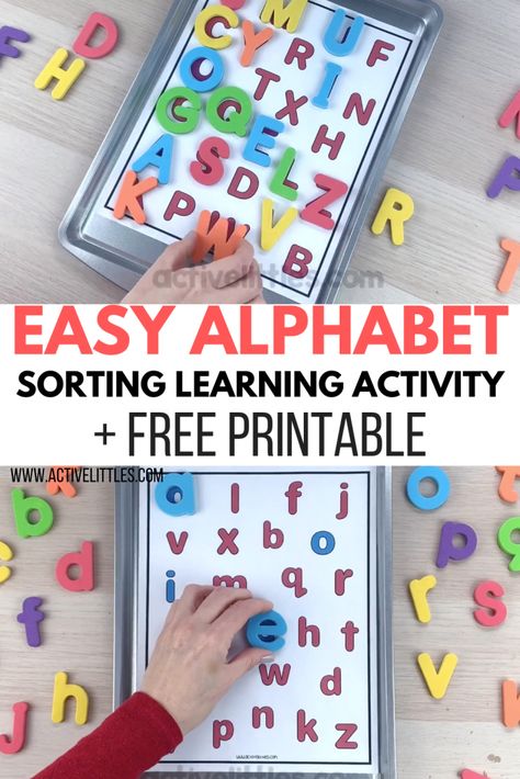 Alphabet Magnetic Letters Match Free Printable - Active Littles Alphabet Mats Free Printable, Magnetic Letters On Cookie Sheet, Letter Matching Printable Free, Abc Matching Free Printables, Alphabet Theme Preschool, Letter Hunt Printable Free, Letter Recognition Activities Free, Alphabet Matching Printables Free, Preschool Sheets