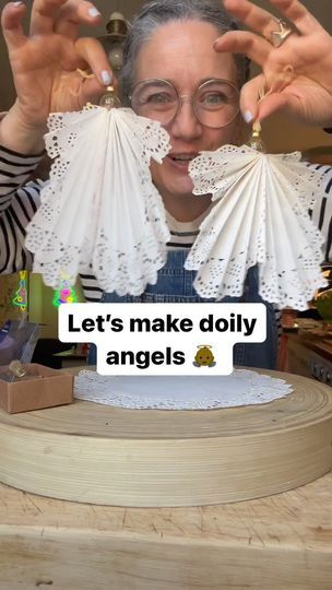 Doily Angels, Paper Doily Crafts, Paper Angel, Doilies Crafts, Christmas Angel Ornaments, Angel Crafts, Angel Decor, Paper Doilies, Make Paper