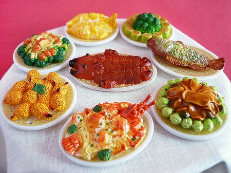 Chinese Banquet | The latest release by the Hong Kong gashap… | Flickr Chinese Banquet Food, Banquet Food, Chinese Banquet, Cantonese Food, Miniture Food, Miniature Stuff, Mini Foods, Hong Kong, Arch