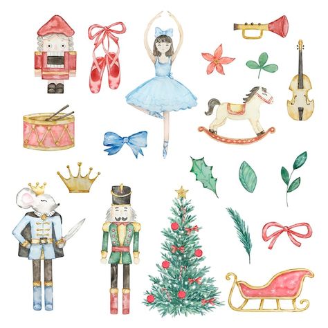 Pretty Planner Printables, Watercolor Nutcracker, Mouse King, Pretty Planners, Nutcracker Ballet, Christmas Set, Journals & Planners, Nutcracker Christmas, Christmas Settings