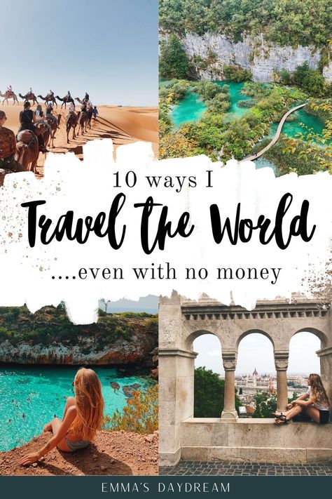 Do you want to travel the world but you have no money? Think again! Budget travel is more accessible than you would think with this 10 pieces of cheap travel advice. We all dream of traveling the world for free, and here's how you can see the world for cheap! There are so many cheapest places to travel, free travel hacks, and secrets for how to travel the world with no money. | #cheaptravel #travelforfree #travelhacks travel hacks, tips, and tricks Travel With No Money, How To Travel For Free, Cheapest Places To Travel, Travel The World For Free, Travel Free, Volunteer Travel, Cheap Places To Travel, Travel Inspiration Destinations, Studying Abroad