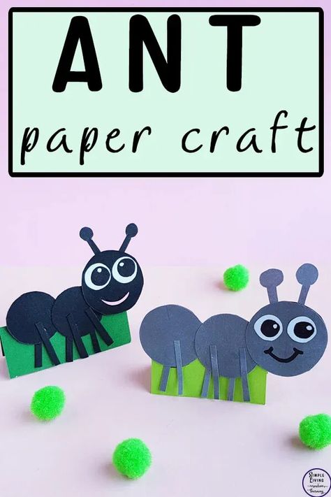 Ant Craft For Kids, Insect Paper Craft, Ant Preschool Craft, Preschool Ant Craft, Ant Art Preschool, Ant Crafts For Toddlers, Ant Crafts For Preschool, Ant Crafts For Kids, Insects Crafts For Kids