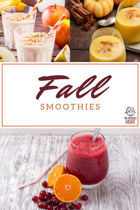 Smoothies that taste like fall. Looking for a delicious recipe to have a sweet treat this fall? Check out these recipes and have a sweet snack now. | The Produce Moms Healthy Fall Drink Recipes, Fall Smoothie Recipes Healthy, Healthy Fall Smoothies, Fall Smoothies Healthy, Fall Flavored Smoothies, Autumn Smoothie Recipes, Fall Smoothie Recipes, Autumn Smoothie, Fall Juice Recipes