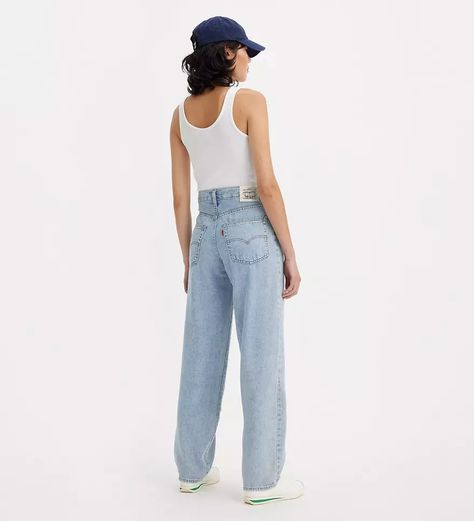 Baggy Dad Performance Cool Women's Jeans - Light Wash | Levi's® US Levis Baggy, Fit Inspired, Jeans Outfit Women, Knit Jeans, 90s Looks, Dad Jeans, Dark Indigo, Jeans Light, Knit Hoodie