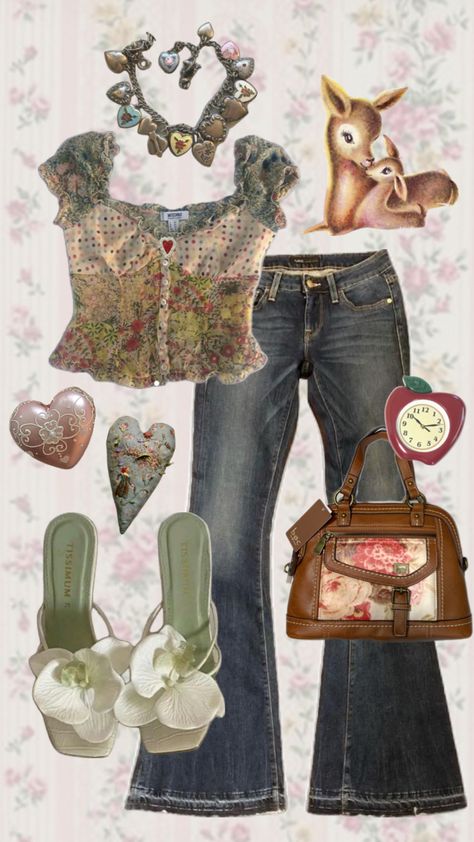 Granny core 🍏🩰 #vibes #ootd #outfit #cute #cool #inspo #trending #trendy #girlhood #twee #floral #cottagecore Cottage Core Outfit, Cottagecore Outfit, Floral Cottagecore, Outfit Cute, Funky Outfits, Quirky Fashion, Swaggy Outfits, Ootd Outfit, Cute Fits