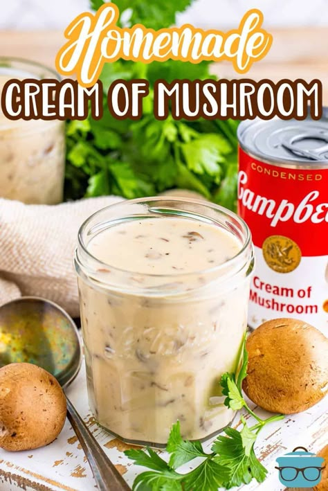 Homemade Condensed Cream Of Mushroom, Cream Mushroom Soup, Homemade Cream Of Mushroom Soup, Homemade Cream Of Mushroom, Condensed Cream Of Mushroom Soup, Crock Pot Beef Tips, Souper Bowl, Chicken Tacos Crockpot, Mushroom Soup Recipes