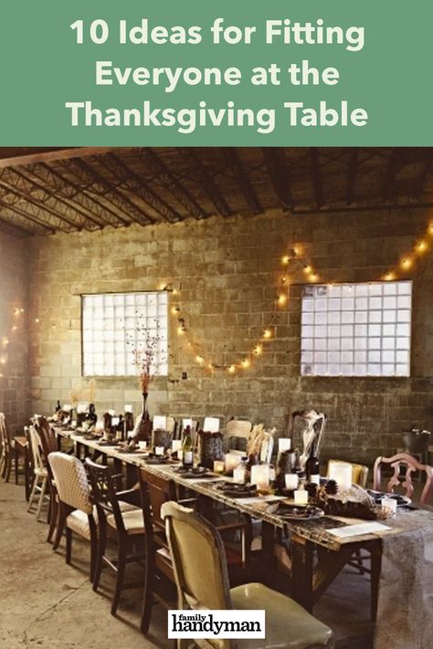 Thanksgiving Large Table Settings, Table For 20 People Dining, Extra Seating For Thanksgiving Dining Room Tables, Long Table Thanksgiving, Thanksgiving Table Setting Ideas For Large Group, Thanksgiving Table Seating Ideas, Thanksgiving Tables For A Large Crowd, Thanksgiving Table For Large Group, How To Seat 20 People For Dinner