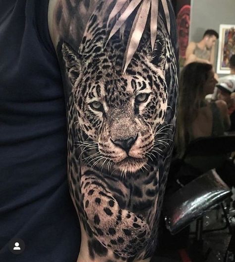 Tattoo Leopard, Tiger Tattoo Sleeve, Big Cat Tattoo, Jaguar Tattoo, Mayan Tattoos, Animal Sleeve Tattoo, Leopard Tattoos, Wolf Tattoo Sleeve, Panther Tattoo