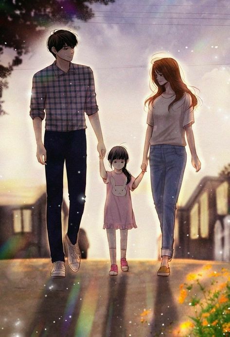 ♥♬ Parenting Illustration, Cover Wattpad, Romantic Anime Couples, Cute Couple Drawings, Cute Love Cartoons, Anime Family, Love Illustration, Cute Couple Art, Anime Love Couple