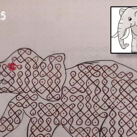 Kolam Designs, Elephant, Dots, On Instagram, Instagram