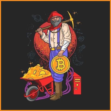 Crypto Illustration, Mining Crypto, Mining Logo, Money Drawing, Bitcoin Mining Software, Crypto Art, Animal Illustration Art, Wallpaper Earth, Gold Money