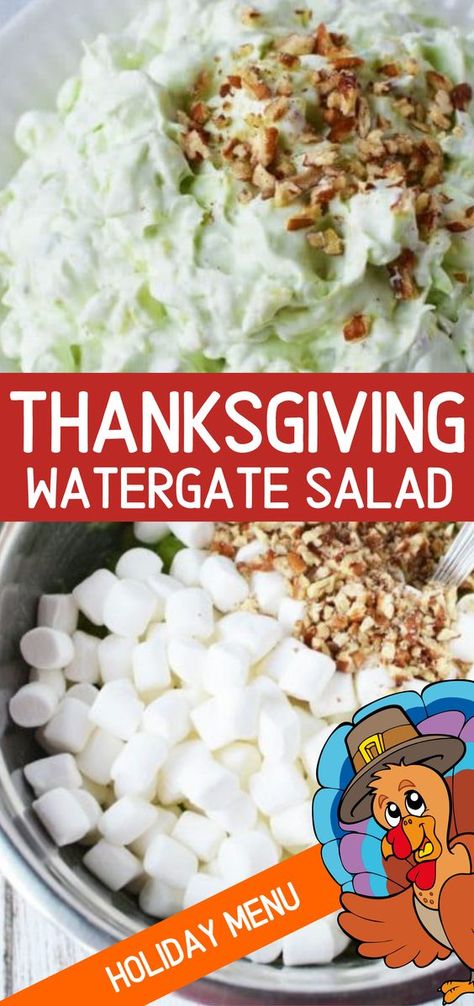 Watergate Salad Recipe, Salad Thanksgiving, Easy Potluck Recipes, Watergate Salad, Easy Potluck, Pistachio Salad, Thanksgiving Appetizer Recipes, Salad Salad, Best Pasta Salad