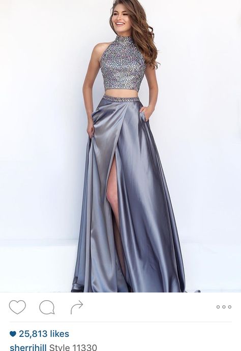 Silver Prom Dress, Prom Dresses 2016, Sherri Hill Prom Dresses, Sherri Hill Dresses, Piece Prom Dress, Grad Dresses, Elegant Dresses Long, Sherri Hill, Fashion Mode