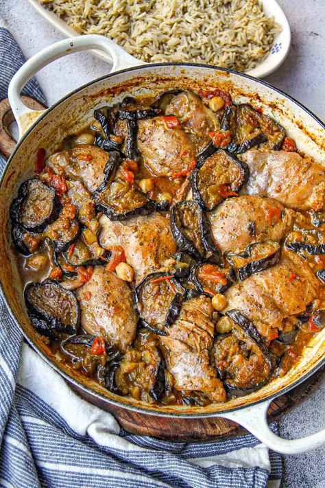 Eggplant With Chicken Recipes, Eggplant Meal Prep, Meals With Eggplant, Eggplant Chicken Recipes, Eggplant And Chicken Recipes, Chicken Eggplant Recipes, Chicken And Eggplant Recipes, Eggplant Chicken Parmesan, Creamy Tomato Chicken