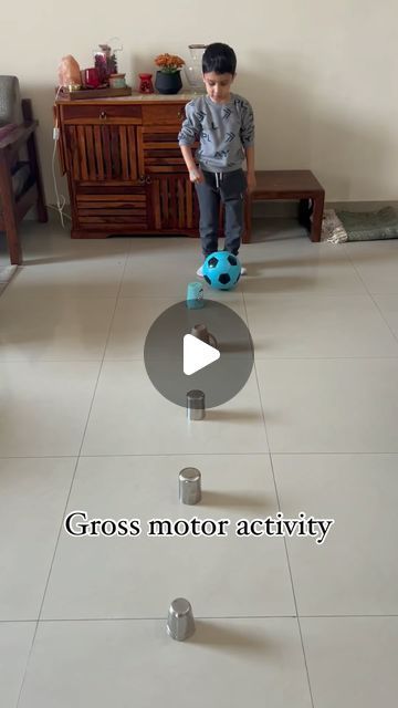 152K views · 2.3K likes | Shruti Kapoor ~ Early Years on Instagram: "Gross motor activity for kids  Age: 3 years and above   Arrange a few glasses on the floor as shown in the video and have your child dribble through the gaps and hit a target.   Benefits:  ⚽️ gross motor development  ⚽️ enhanced coordination  ⚽️ builds focus ⚽️ ball control  ⚽️ precision   For beginners, have the glasses spaced out more, gradually decreasing the space between them  Follow @kapoor.and.son for more fun activities 💕   #kidsactivities #activitiesforkids #toddleractivities #earlyyears #earlylearning #grossmotorskills #outdooractivities #outdoorplay #learningthroughplay #busytoddler #indooractivities #footballgames #gamesforkids #preschool #kindergarten #earlyeducation #funactivities #toddlerplay #parenting #d Gross Motor Activities 2-3, Sport Activities For Kindergarten, Large Motor Activities For Preschoolers, School Aged Activities Daycare, Gross Motor Skills Activities, Gross Motor Activities For Preschoolers, Gross Motor Activities For Kids, Gross Motor Activities For Toddlers, Physical Activities For Preschoolers