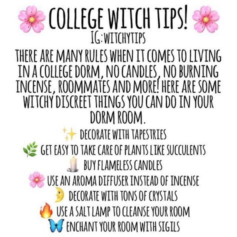 Witchy Activities, Witchcraft Diy, Pamper Days, Witch Tools, Witch Tips, Witchy Tips, Green Witchcraft, Tarot Magic, College Dorms