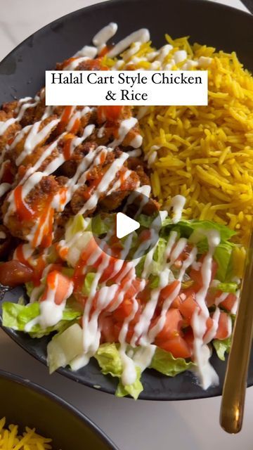 ‎♥️🇵🇸بنت فلسطين‎ on Instagram: "Halal Cart Chicken & Rice   Flavor bomb chicken and rice, at a fraction of the price and from anywhere across the  country! It honestly tastes wayyyy better than the ones I've had, and you will love it.   FOR FULL RECIPE copy this link or click link in bio https://falasteenifoodie.com/halal-cart-chicken-and-rice/  #Copycat #easyrecipe #foodie #tiktokrecipes  #food #arabfood #halalguys #nycfood #halalguysrecipe #middleeasternfood #easyrecipes #takeout #tiktokfood #foodcart #newyorkfood #newyork #halalcart #shawerma #shawarma" Halal Rice Recipe, Halal Chicken And Rice Recipe, Halal Cart Chicken And Rice, Halal Chicken Recipe, Halal Guys Recipe, Halal Guys Chicken And Rice, Halal Food Recipes, Halal Chicken And Rice, Halal Cart Chicken