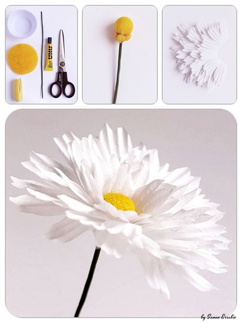 Paper Daisy Flowers Diy, Daisy Origami, Diy Paper Daisy, Wedding Jokes, Paper Daisies, Diy Fleur, Paper Daisy, Instruções Origami, Rainbow Paper