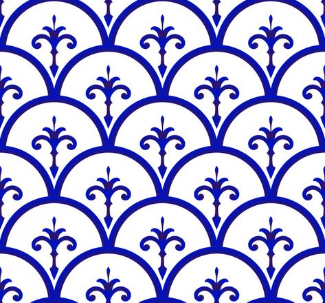 Ceramic pattern seamless background | Premium Vector #Freepik #vector #background Chinoiserie Illustration, Chinoiserie Clipart, Chinoiserie Stencil, Chinoiserie Patterns, Free Watercolor Flowers, Motif Arabesque, Ceramic Pattern, Italian Pattern, Chinoiserie Pattern