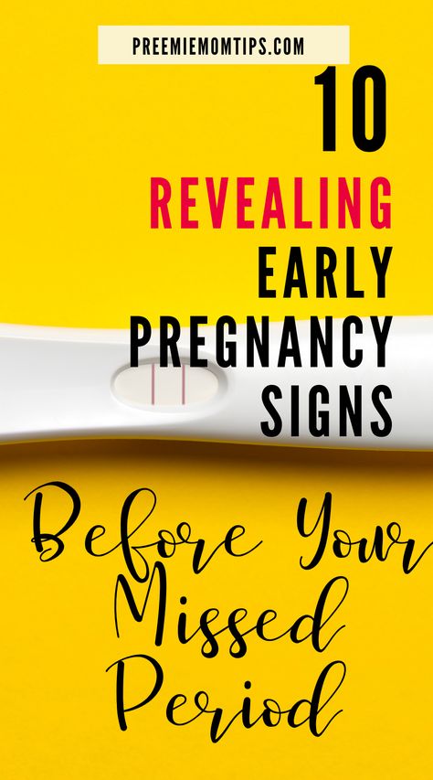 Can you tell if you're pregnant even before your missed period? These 10 revealing early pregnancy signs will show up before your missed period. Are you expeiencing any of them? #pregnancy #pregnancysigns #baby Signs Your Pregnant, Pregnancy Symptoms Before Missed Period, Very Early Pregnancy Symptoms, 1 Week Pregnant, Missed Period, Pregnancy Images, Pregnancy Ideas, Home Pregnancy Test, Early Pregnancy Signs