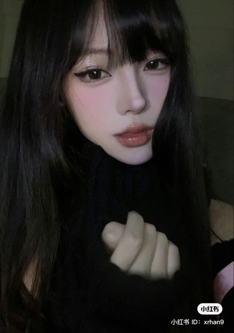 #douyin#ulzzang#korean#chinese#cute#aesthetic Cool Douyin Makeup, Dark Chinese Makeup, Cat Eye Douyin Makeup, Douyin Cat Makeup, Smoky Douyin Makeup, Douyin Makeup Without Contact Lens, Dark Ulzzang Makeup, Make Up Ulzzang, Ulzzang Outfit Korean Style