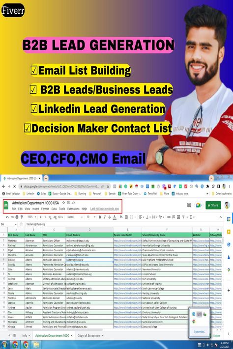 do b2b lead generation and email list for your targeted business 24hrs B2b Lead Generation, Web Research, Business Email, Email List Building, Contact List, Business Emails, Yellow Pages, Data Entry, Looking For Someone