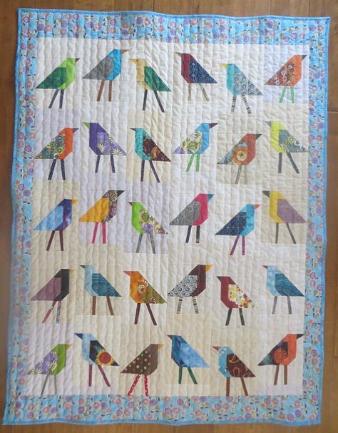 Scrappy tweety birdies - saved from Block Lotto Bird Block Quilt, Block Lotto Bird Pattern, Liberated Birds Quilt, Bird Quilt Blocks Free Pattern, Wonky Birds, Bird Quilt Patterns, Scrappy Birds, Cardinal Quilt, Bird Quilts