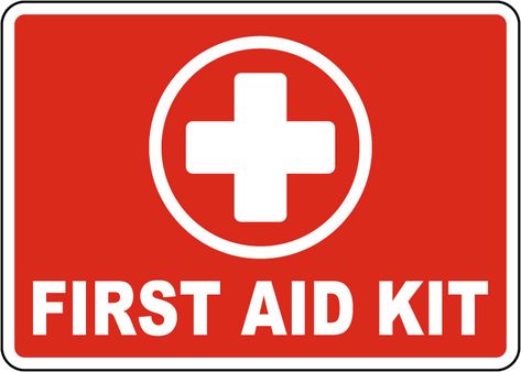 This 10 x 7" 3.5 Mil Peel and Stick Vinyl Label First Aid Kit Sign is available on SafetySign.com. Purchase your First Aid Kit Sign today. First Aid Kit Logo, First Aid Sign, First Aid Kit Illustration, First Aid Stickers, First Aid Kit Target, Emergency First Aid, First Aid Course, Aid Kit, Vinyl Labels