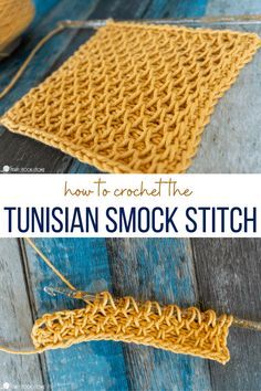 Diy Tunisian Crochet Hook, Smock Crochet Stitch, Smock Stitch Crochet, Tunisian Crochet Honeycomb Stitch, Tunisian Crochet Smock Stitch, Tunisian Honeycomb Stitch, Tunisian Lace Stitch, Small Tunisian Crochet Projects, Honeycomb Crochet Stitch