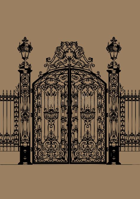 Palace Gate. English Palace Gate for mansion or house , #affiliate, #Gate, #Palace, #English, #house, #mansion #ad English Palace, English Mansion, House Mansion, Old Mansion, House Illustration, English House, Menu Design, Mansion, Palace